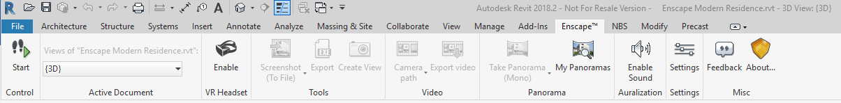 enscape revit trial no export