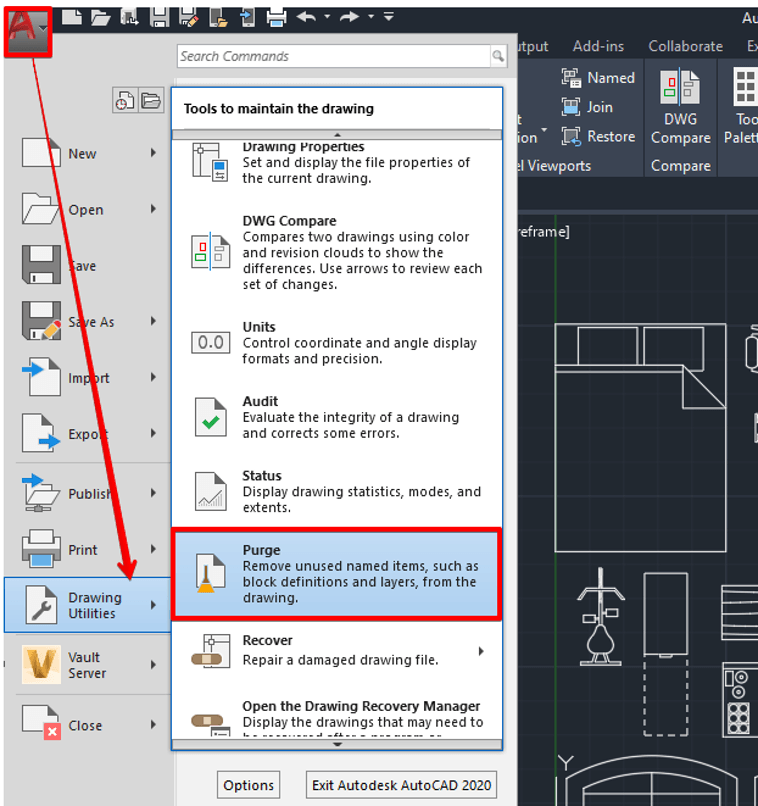 The AutoCAD Purge Window in the 2020 Release Man and Machine