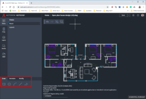 Drawing in AutoCAD Web App