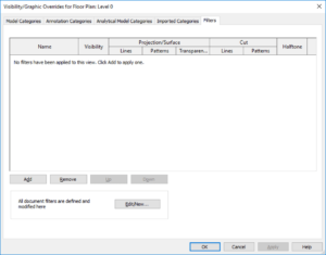 Revit Filters Tab