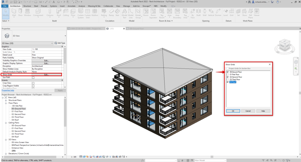 Include Grids In Your 3D Views In Revit 2022