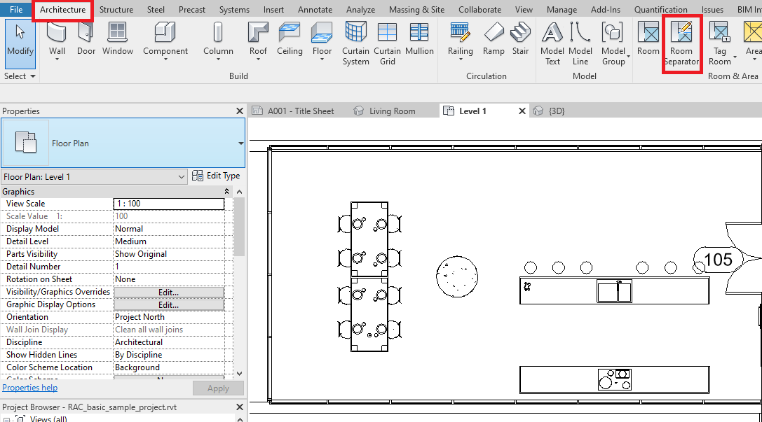 How To Divide Open Plan Rooms In Revit