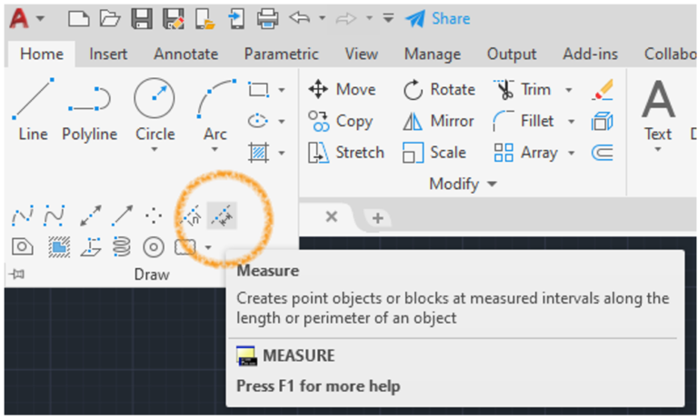 using-the-measure-command-in-autocad